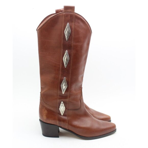 Vintage Brown Heeled Boots - Picture 9 of 11